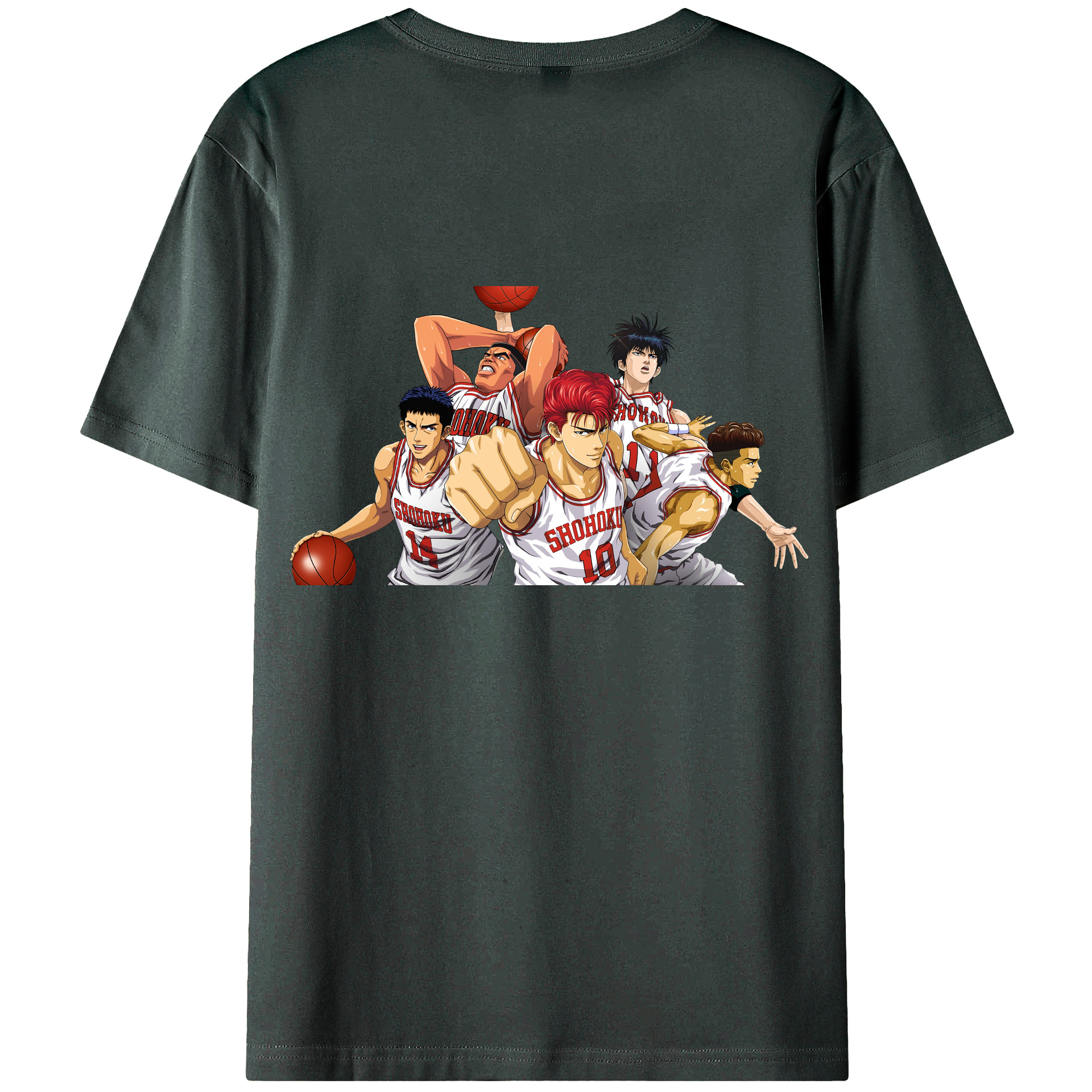（画像用） SLAM DUNK／スラムダンク 綿100％ メンズ半袖Tシャツ（バックプリント） 通気性